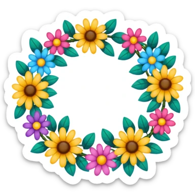 two flower garlands sticker