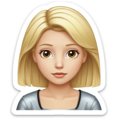 female at the hairdresser with foils and highlights in her blonde hair sticker