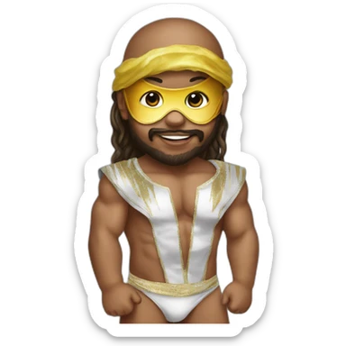 a baby dressed as Randy Savage sticker