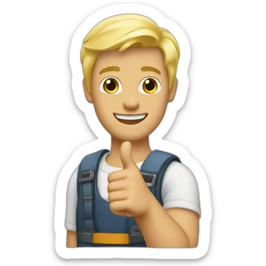 Henry-english-designer-blond-short-hair-thumbs-up sticker