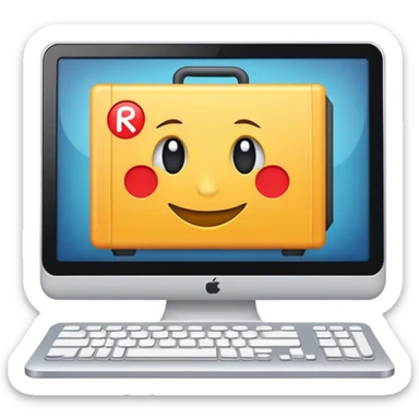 computer with reuse logo sticker