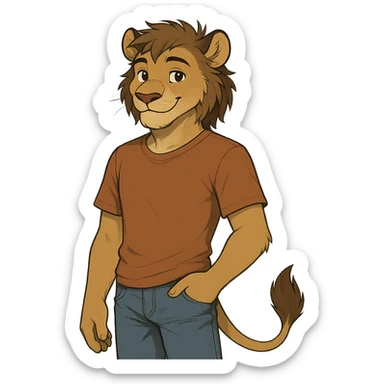 A 20-year-old anthropomorphic lion sticker