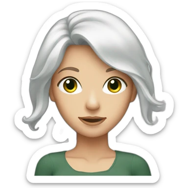 woman, green eyes, redhead, middle long hair sticker