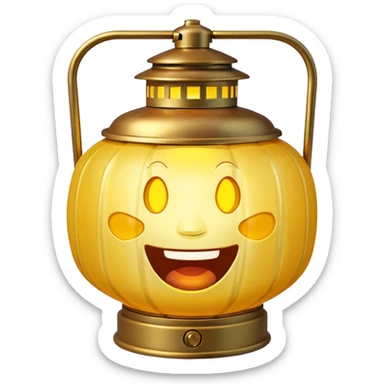 lantern emoji with laughing face sticker