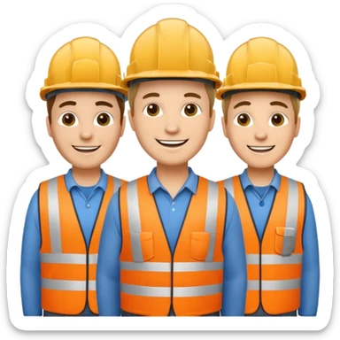 Happy Construction workers sticker
