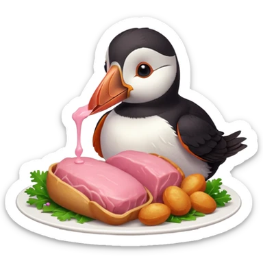 pink puffin pink roast dinner sticker