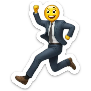 Man jumps around tall building sticker