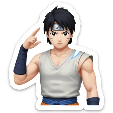 Sasuke on pose attack sticker