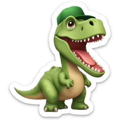 Dinosaurio esquiando con gorro de fiesta sticker