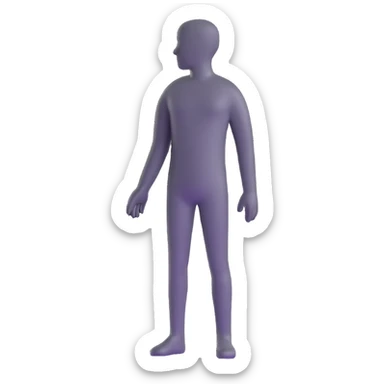 grey human silhouette with no facial features, no face, no eyes, no nose, no mouth, simple outline sticker