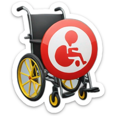 stop sign  in the wheel of a wheelchair sticker