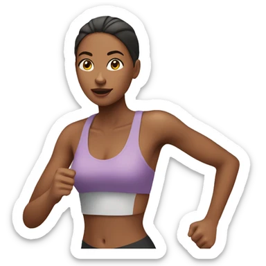 Girl out jogging  sticker