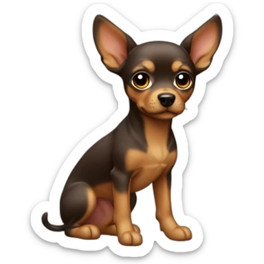 Pincher miniature dog Brown sticker