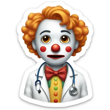 young doctor clown sad stressed sticker