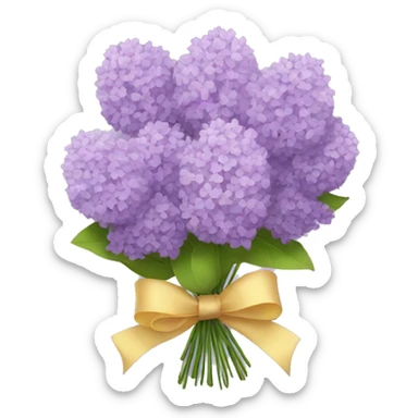 lilac flower bouquet with a bow tie sticker