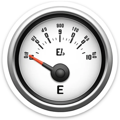 Gas gauge in E sticker