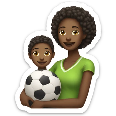 black mom passing a soccer ball with her lightskin daughter  sticker