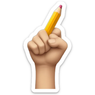 hand holding a big pencil in fist sticker