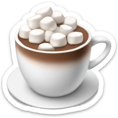 White cup of hot cocoa with marshmallows sticker