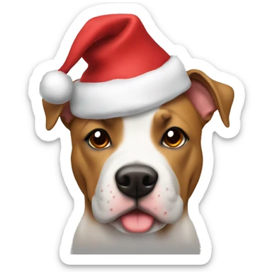 Male Amstaff With Christmas hat  sticker