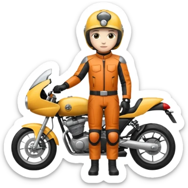 motorcycle human with helmet full body sticker