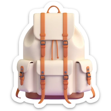 white camping backpack sticker