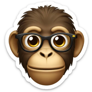 Monkey with glasses and mouth zipped sticker
