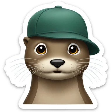 Loutre avec une casquette à hélice sticker