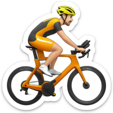 Man peddling Peloton stationary bike with screen. No helmet sticker