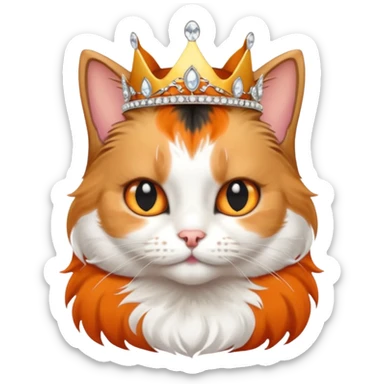 cat with a tiara sticker