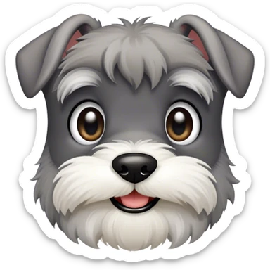 mini schnauzer smiling sticker
