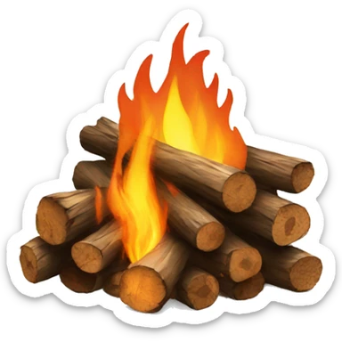bonfire with logs sticker