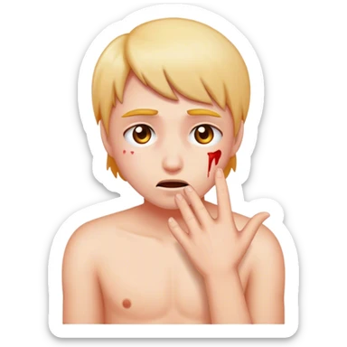 Emocji showing ,,you hurt me” sticker