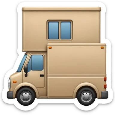 emoji of beige delivery truck sticker
