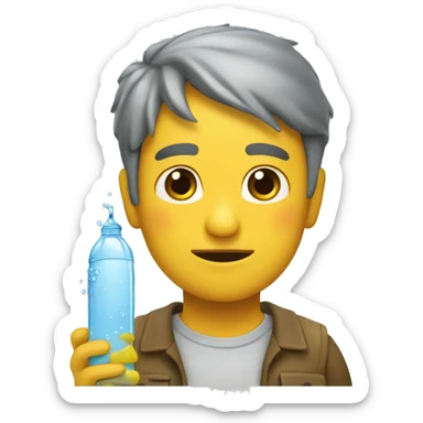 Un pero bebiendo agua amarilla  sticker