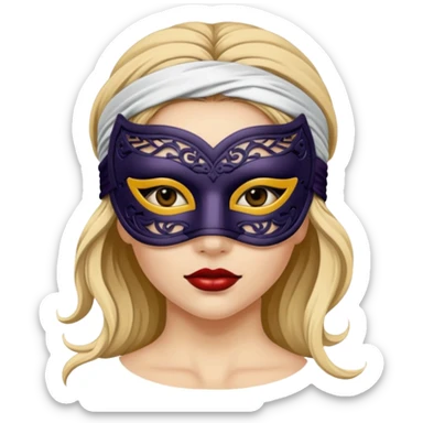 blindfolded masked woman sticker