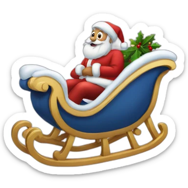 sleigh christmas sticker