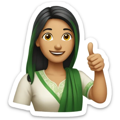 A PAKISTANI WOMAN WITH THUMBS UP sticker