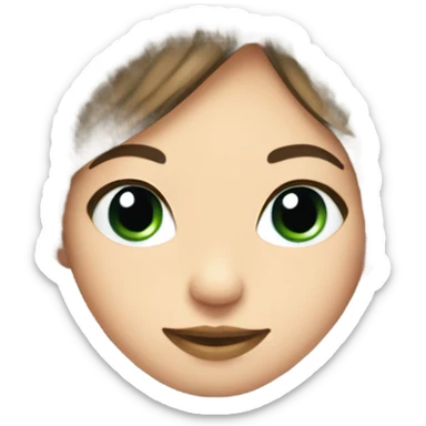 Girl in real white big fluffy fur ear muffs sticker