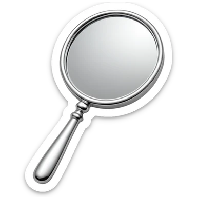 hand mirror, polished silver chrome, erotic vanity aesthetic sticker