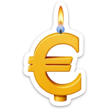 Letter € birthday candle  sticker