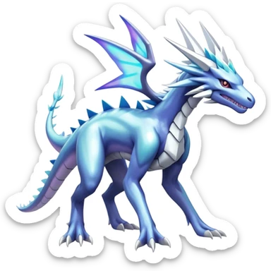  Cool Edgy Shiny Godly Ethereal Digimon-Suicune-Dialga-Kyurem-Latios-Reptile, full body, four legs sticker