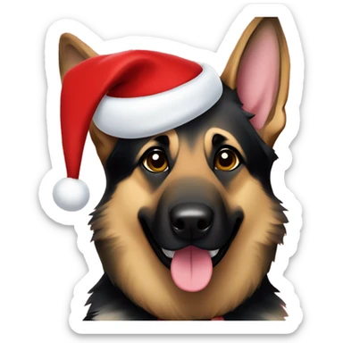 German shepherd dressed like Santa sticker
