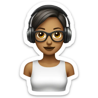 Dj mixer female  sticker