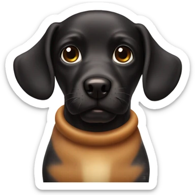 Little black dog with huge caramel dog sticker
