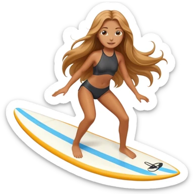 beautiful Surfer girl on the board sticker
