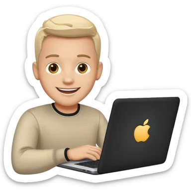 happy man on laptop sticker