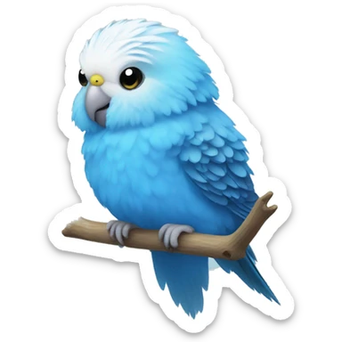 fluffy blue budgie  sticker