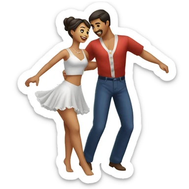 Pareja bailando cueca chilena sticker