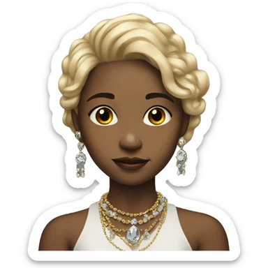 portrait of girl with jewelry sticker